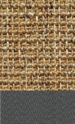 Sisal Salvador cork 080 tæppe med kantbånd i grau 042